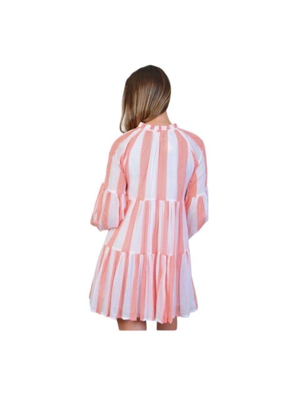 Oliphant 🌹Red and White Striped Tiered Dress - Picture 16 of 17